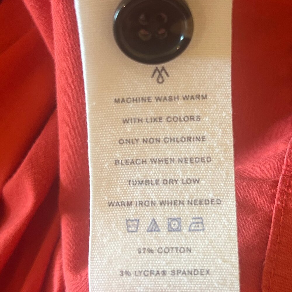 Martin + Osa tomato-red cotton cap-sleeve shirt dress sz 0 - Picture 6 of 6